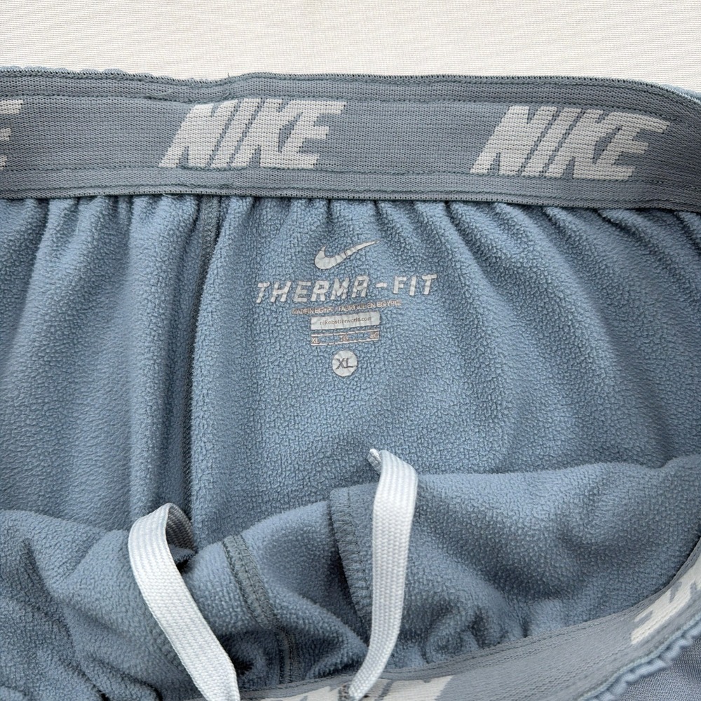 Nike Pants Therma-FIT Fleece Graphic Logo Side Stripe Gray Mens XL - Picture 5 of 9